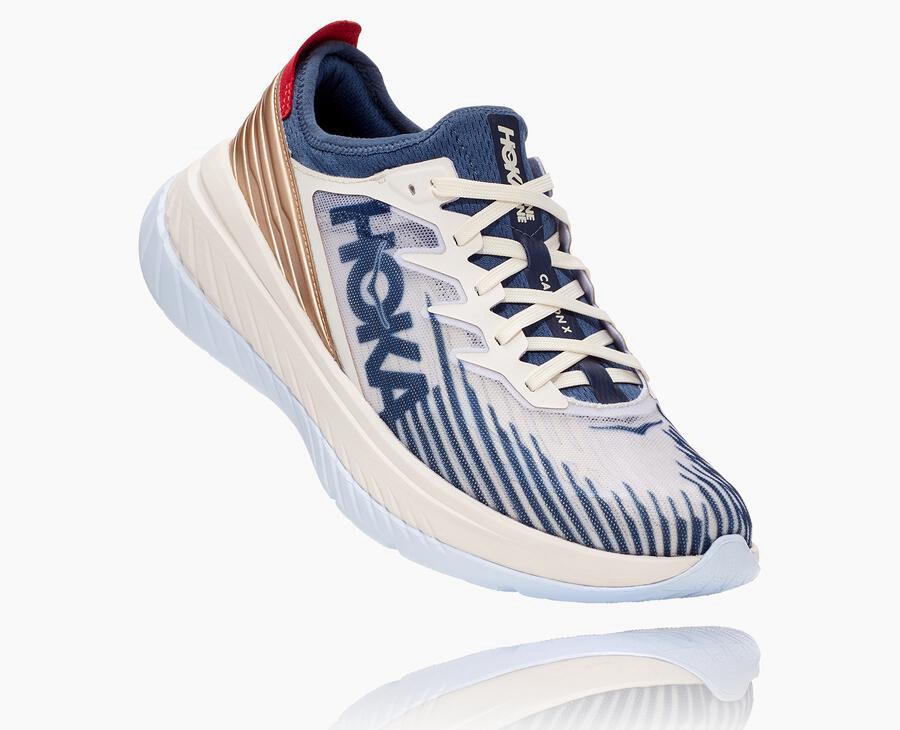 Hoka One One Carbon X-Spe - Men's Running Shoes - White/Blue - UK 251RDNIXE